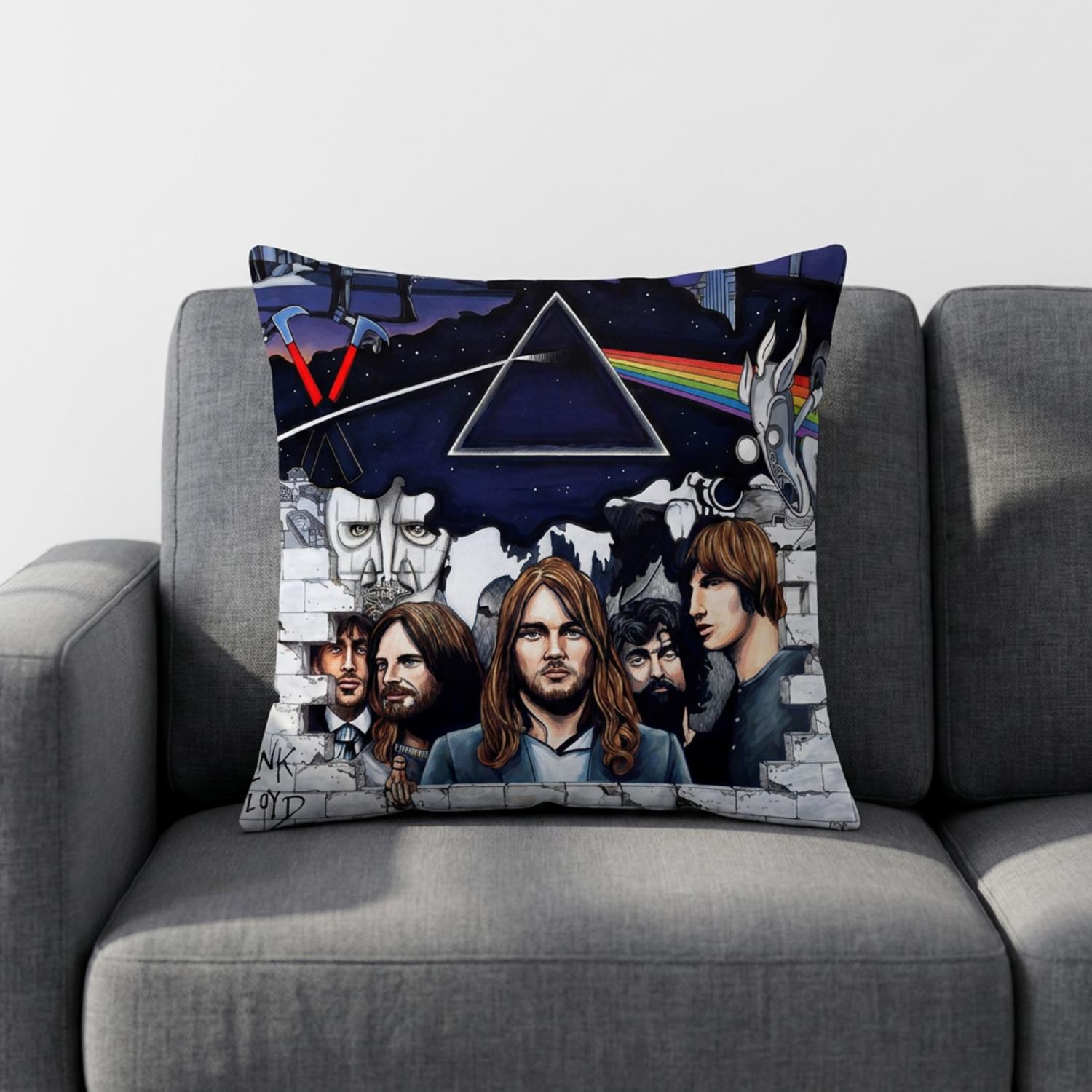 Pink Floyd Pillow Cover - Pink Floyd Member and Album WYWH DSOTM Pink Floyd Pillow Cover - Pink Floyd Member and Album WYWH DSOTM