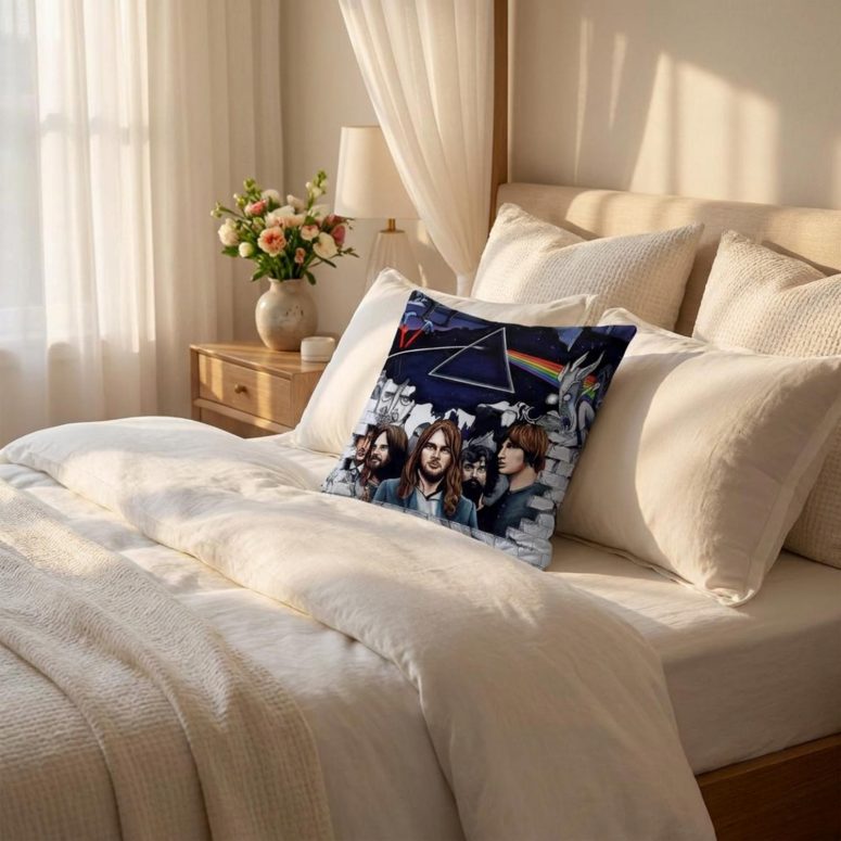 Pink Floyd Pillow Cover - Pink Floyd Member and Album WYWH DSOTM Pink Floyd Pillow Cover - Pink Floyd Member and Album WYWH DSOTM