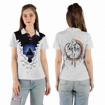 Pink Floyd Polo Shirt - The Light Behind The Wall Dark Side Of The Moon