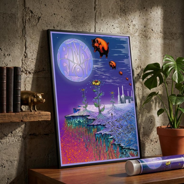 Pink Floyd Poster - In The Flesh Tour 1977 Anaheim Stadium LA CA Pink Floyd Poster - In The Flesh Tour 1977 Anaheim Stadium LA CA