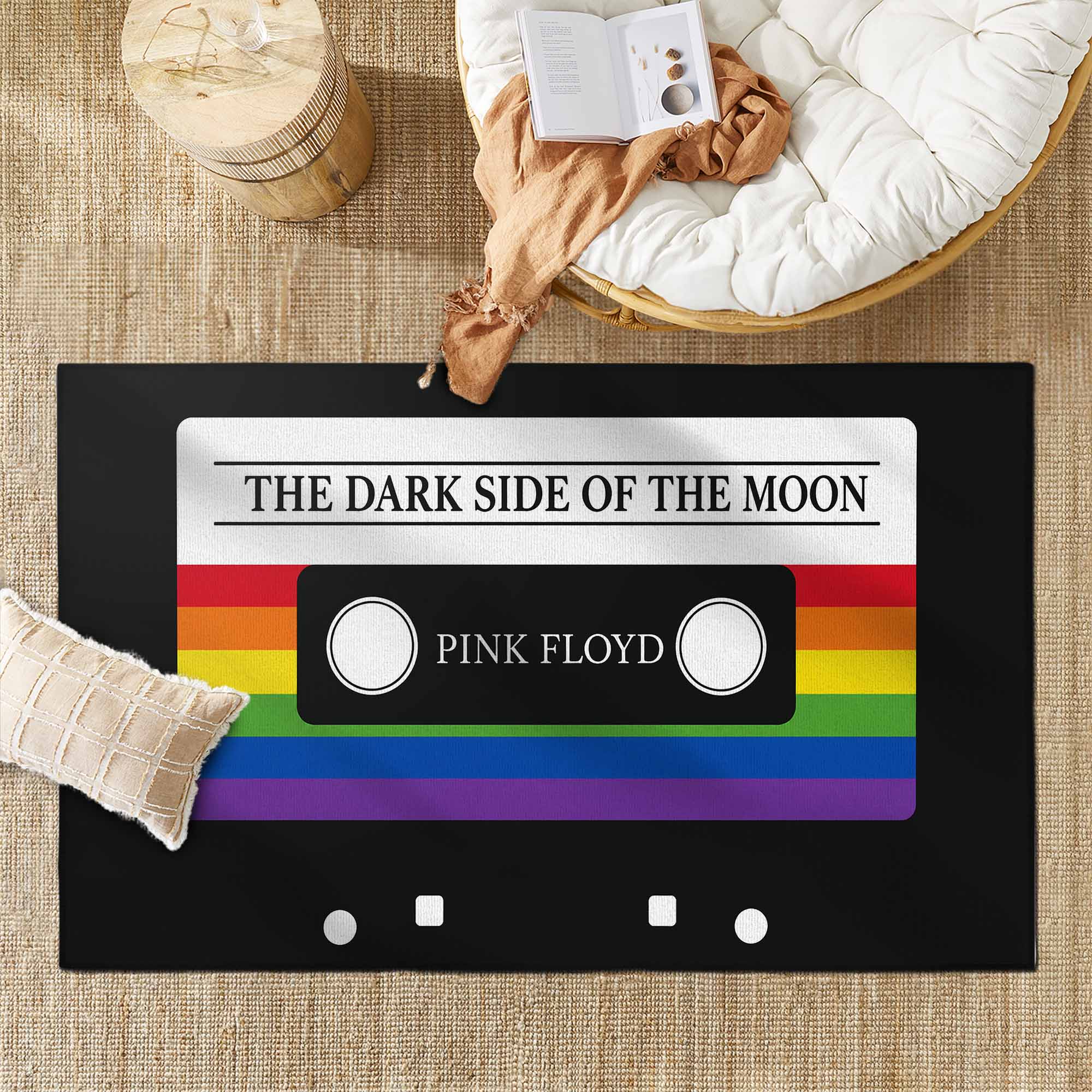Pink Floyd Rug - The Dark Side Of The Moon Retro Cassette Pink Floyd Rug - The Dark Side Of The Moon Retro Cassette