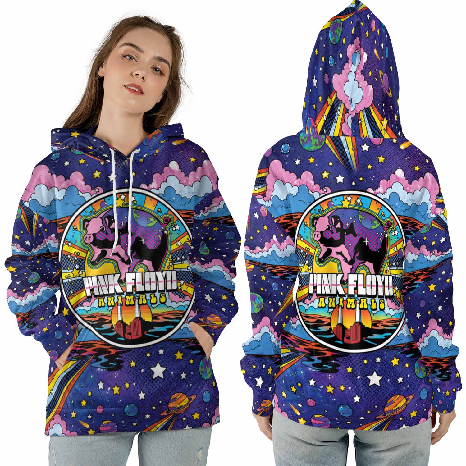 Pink Floyd Shirt - Animals Pig Cartoon Galaxy Pink Floyd Shirt - Animals Pig Cartoon Galaxy