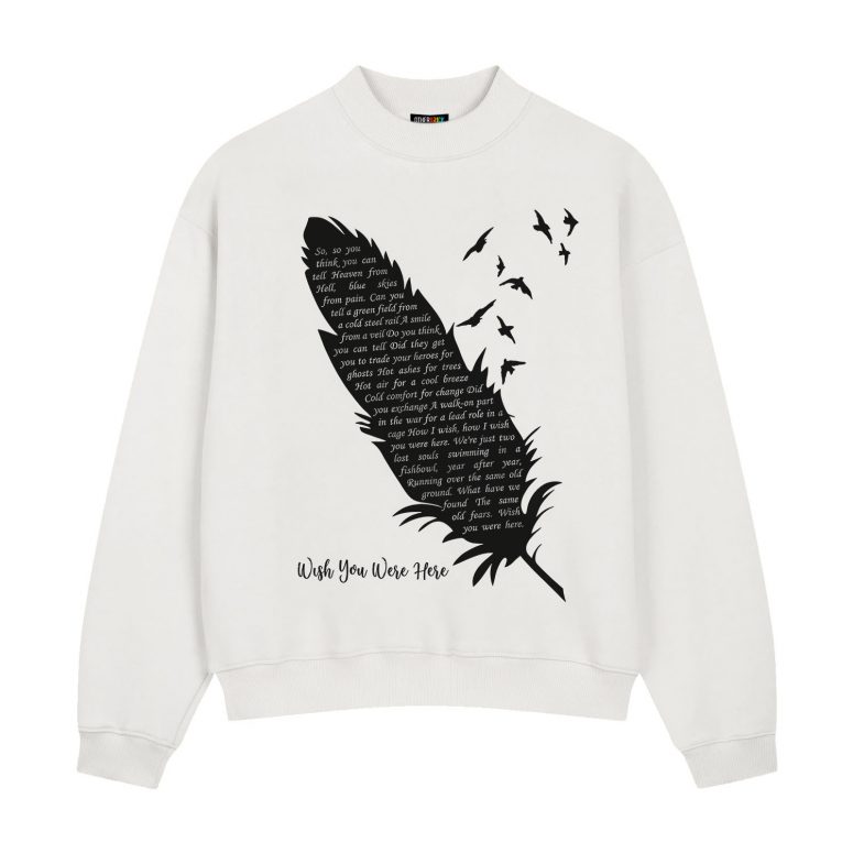 Pink Floyd Shirt - Wish You Were Here Lyrics Black Feather Pink Floyd Shirt - Wish You Were Here Lyrics Black Feather