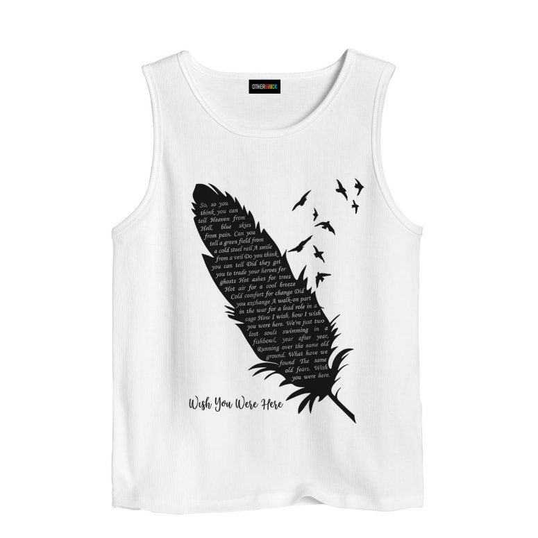 Pink Floyd Shirt - Wish You Were Here Lyrics Black Feather Pink Floyd Shirt - Wish You Were Here Lyrics Black Feather