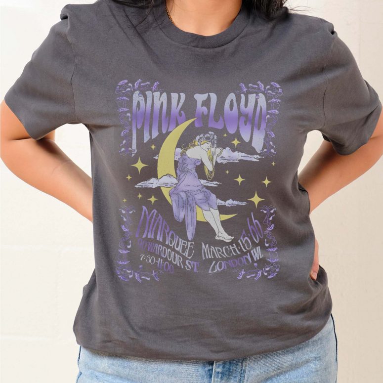 Pink Floyd Shirt - Moon Girl Marquee March 15 66 London Pink Floyd Shirt - Moon Girl Marquee March 15 66 London