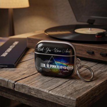 Pink Floyd Airpods Case - Wish You Were Here With Guitar Typography And Signatures