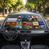 Pink Floyd Auto Sun Shade - Album Dark Side Of The Moon Collage