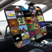 Pink Floyd Auto Sun Shade - Album Dark Side Of The Moon Collage