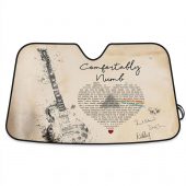 Pink Floyd Auto Sun Shade - Comfortably Numb Lyrics Band Signatures