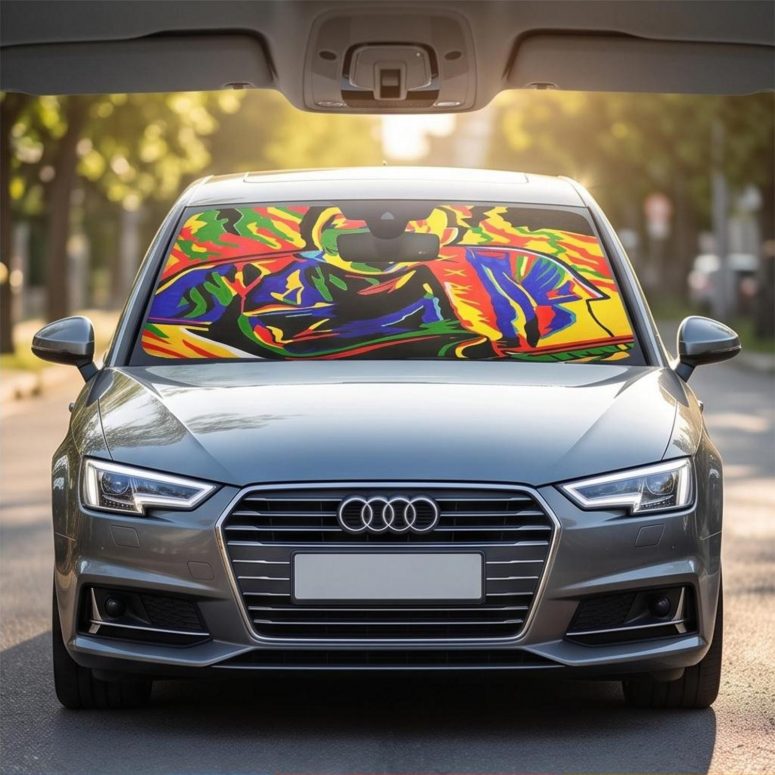 Pink Floyd Auto Sun Shade - David Gilmour Legend Abstract Art