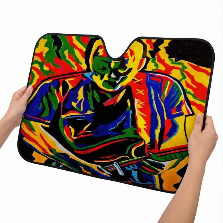 Pink Floyd Auto Sun Shade - David Gilmour Legend Abstract Art