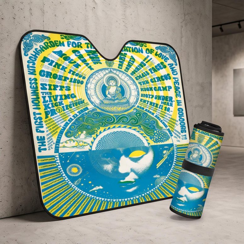 Pink Floyd Auto Sun Shade - Den Haag Netherlands 1968 Concert