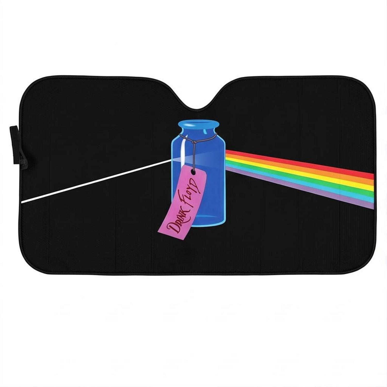 Pink Floyd Auto Sun Shade - Drink Floyd Alice in Wonderland Meets TDSOTM Pink Floyd Auto Sun Shade - Drink Floyd Alice in Wonderland Meets TDSOTM
