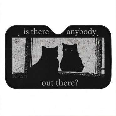 Pink Floyd Auto Sun Shade - Is There Any Body Out There Funny Witchy Cat