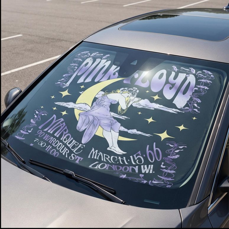 Pink Floyd Auto Sun Shade - Moon Girl Marquee March 15 66 London Pink Floyd Auto Sun Shade - Moon Girl Marquee March 15 66 London