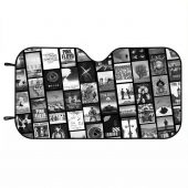 Pink Floyd Auto Sun Shade - Pink Floyd Artwork Poster Collage Black White