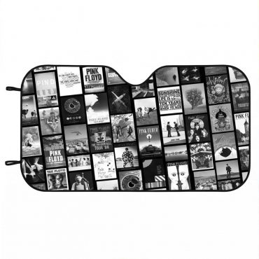 Pink Floyd Auto Sun Shade - Pink Floyd Artwork Poster Collage Black White