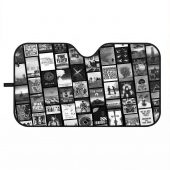 Pink Floyd Auto Sun Shade - Pink Floyd Artwork Poster Collage Black White