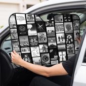 Pink Floyd Auto Sun Shade - Pink Floyd Artwork Poster Collage Black White