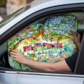Pink Floyd Auto Sun Shade - Pink Floyd in concert at Pompeii Watercolor Pink Floyd Auto Sun Shade - Pink Floyd in concert at Pompeii Watercolor
