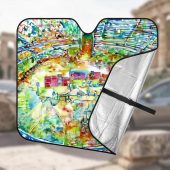 Pink Floyd Auto Sun Shade - Pink Floyd in concert at Pompeii Watercolor Pink Floyd Auto Sun Shade - Pink Floyd in concert at Pompeii Watercolor