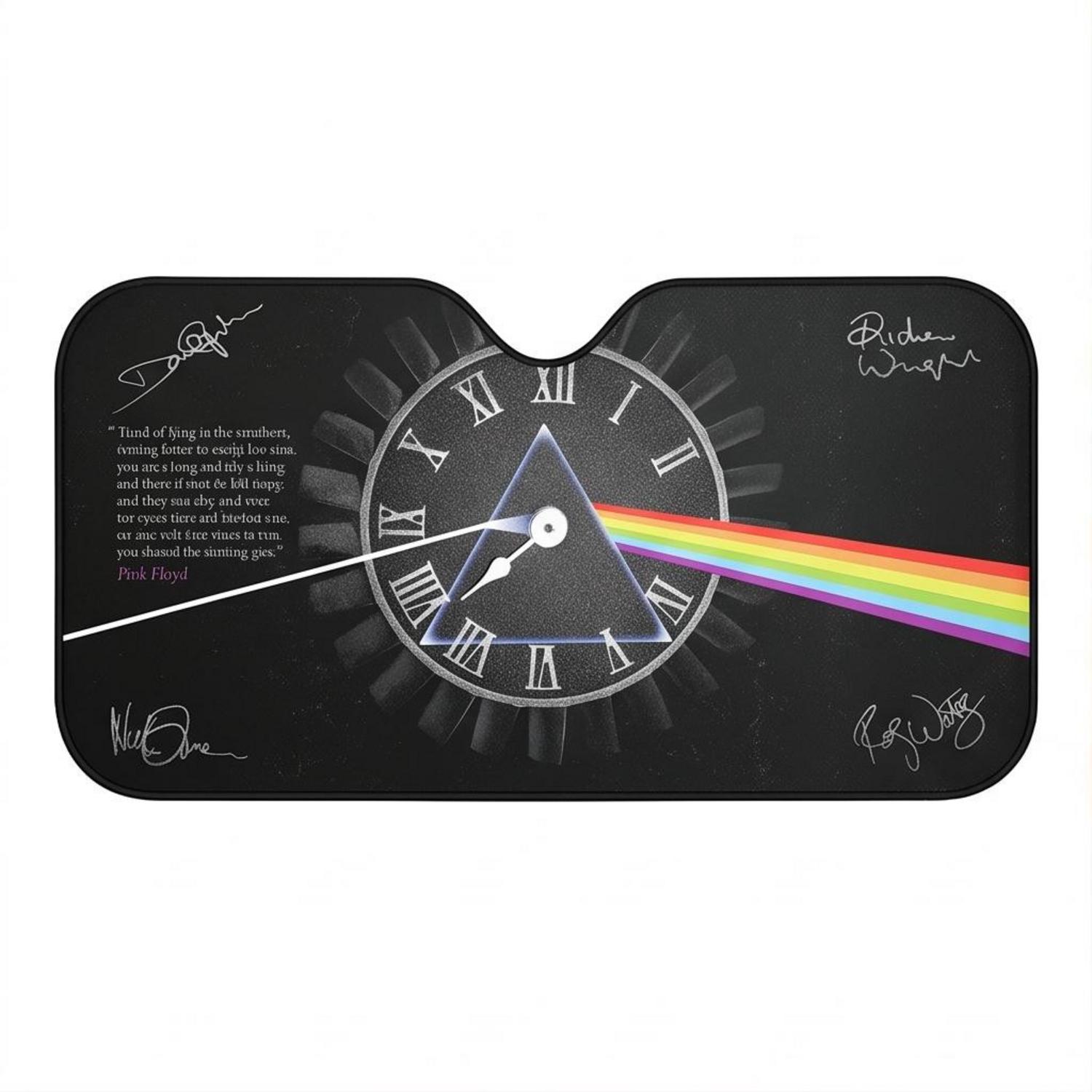 Pink Floyd Auto Sun Shade - Pink Floyd quote Time Art Pre Signed Pink Floyd Auto Sun Shade - Pink Floyd quote Time Art Pre Signed