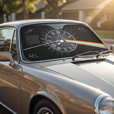 Pink Floyd Auto Sun Shade - Pink Floyd quote Time Art Pre Signed