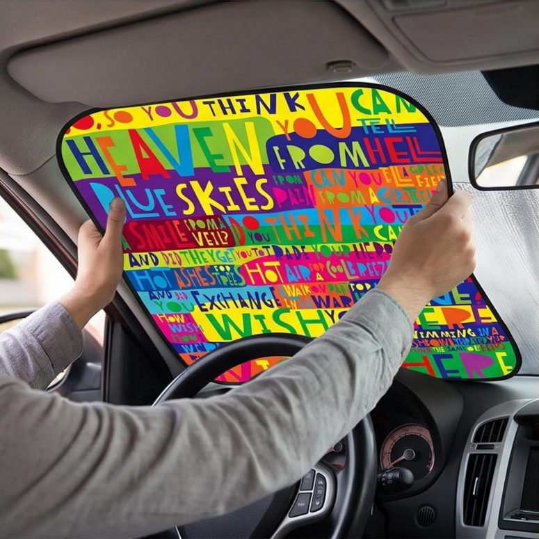 Pink Floyd Auto Sun Shade - Pink Floyd Wish You Were Here Limited Edition Art Print Signed LyricArt Pink Floyd Auto Sun Shade - Pink Floyd Wish You Were Here Limited Edition Art Print Signed LyricArt