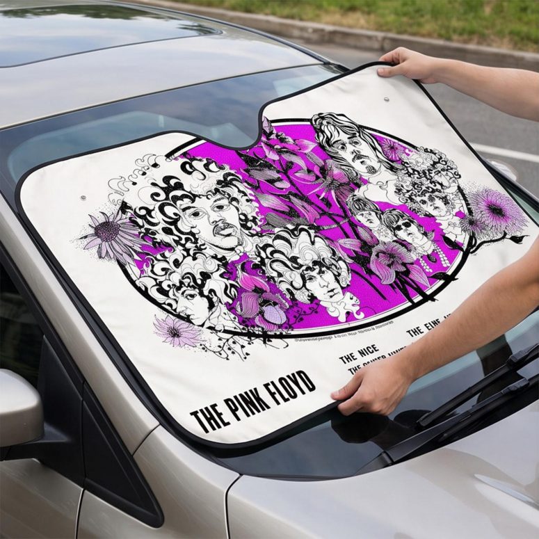 Pink Floyd Auto Sun Shade - Tallenge Pink Floyd And Jimi Hendrix 1967 Vintage UK Concert