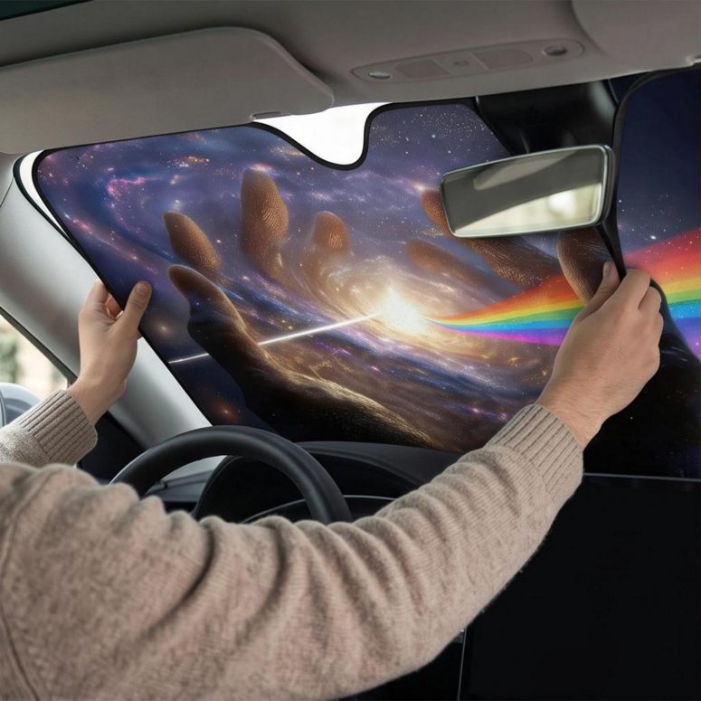 Pink Floyd Auto Sun Shade - The Center Of The Universe DSOTM Pink Floyd Auto Sun Shade - The Center Of The Universe DSOTM