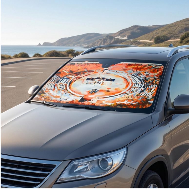 Pink Floyd Auto Sun Shade - This is where the magic happens Pink Floyd in Pompeii Painting