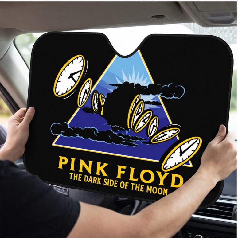 Pink Floyd Auto Sun Shade - Time Dark Side Of The Moon Pink Floyd Auto Sun Shade - Time Dark Side Of The Moon