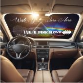 Pink Floyd Auto Sun Shade - Wish You Were Here With Guitar Typography And Signatures