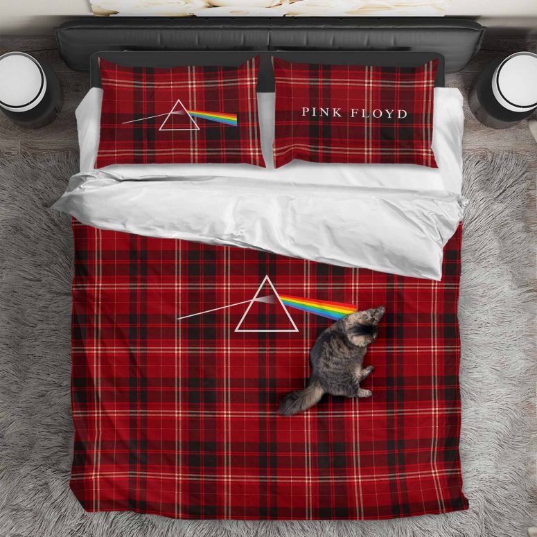 Pink Floyd Bedding Set - Dark Side Of The Moon Red Pink Floyd Bedding Set - Dark Side Of The Moon Red