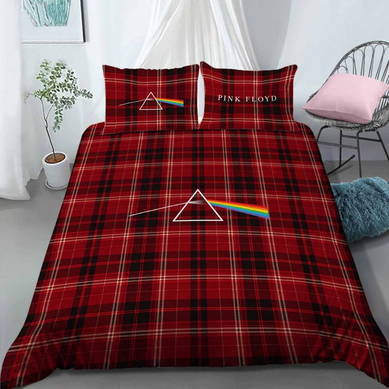 Pink Floyd Bedding Set - Dark Side Of The Moon Red Pink Floyd Bedding Set - Dark Side Of The Moon Red