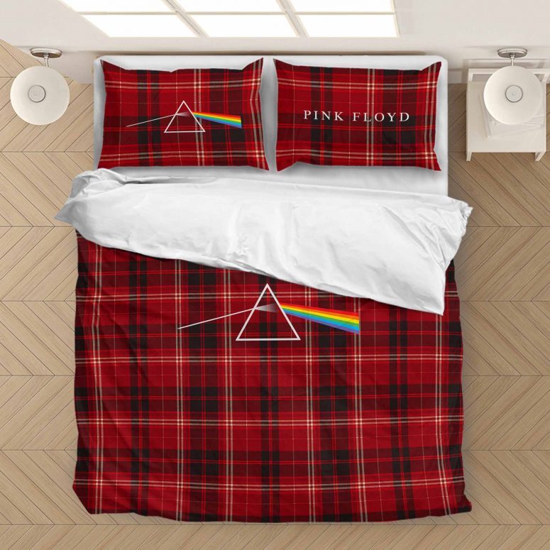 Pink Floyd Bedding Set - Dark Side Of The Moon Red Pink Floyd Bedding Set - Dark Side Of The Moon Red