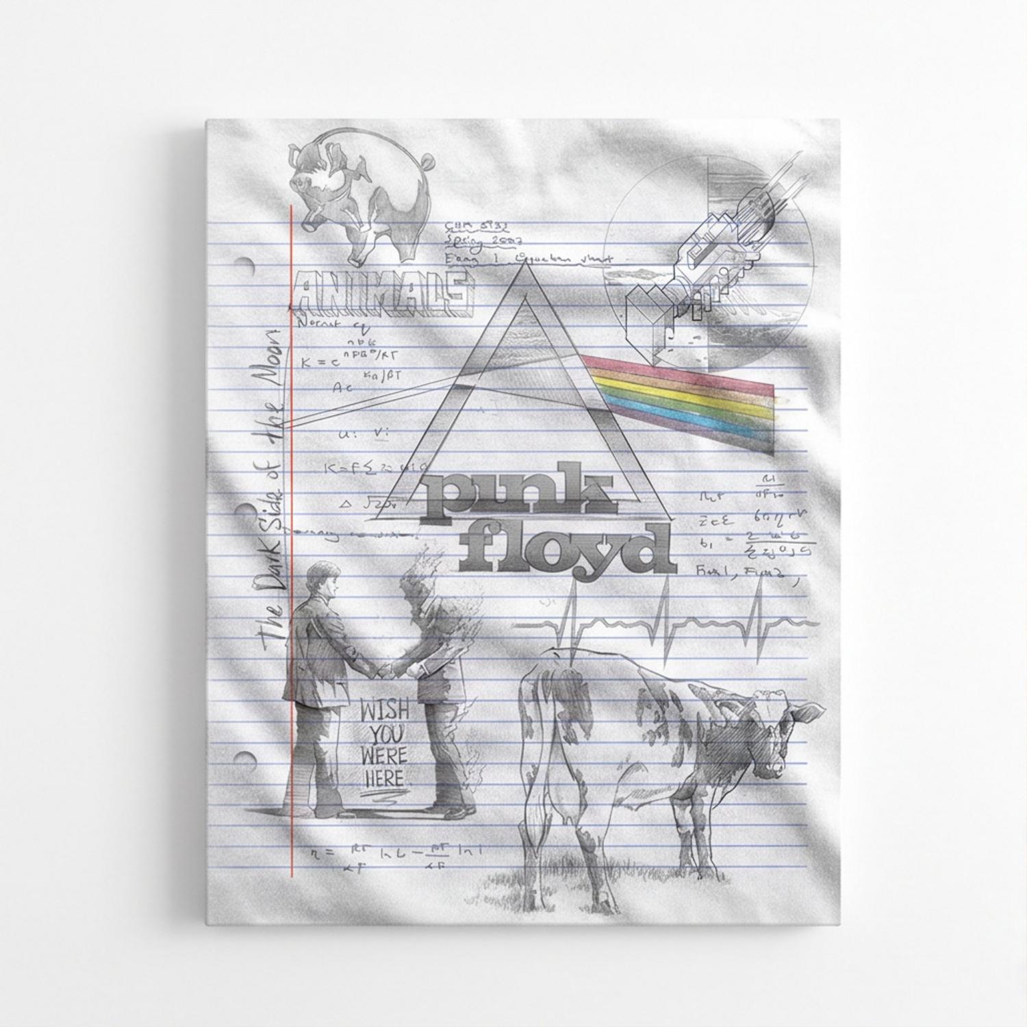 Pink Floyd Canvas - Album Collage Sketch Pink Floyd Canvas - Album Collage Sketch