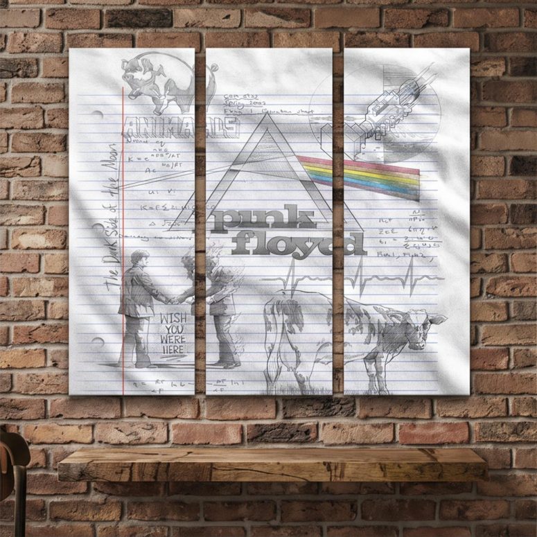 Pink Floyd Canvas - Album Collage Sketch Pink Floyd Canvas - Album Collage Sketch
