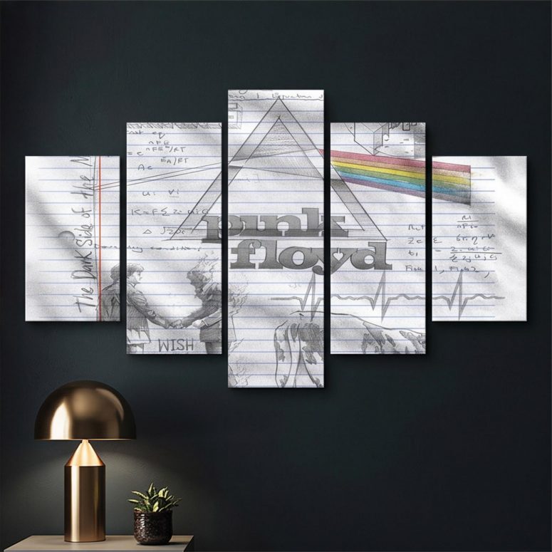 Pink Floyd Canvas - Album Collage Sketch Pink Floyd Canvas - Album Collage Sketch