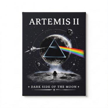 Pink Floyd Canvas - Artemis II Dark Side of the Moon Space Mission