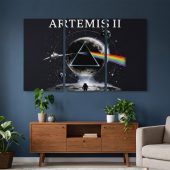 Pink Floyd Canvas - Artemis II Dark Side of the Moon Space Mission Pink Floyd Canvas - Artemis II Dark Side of the Moon Space Mission