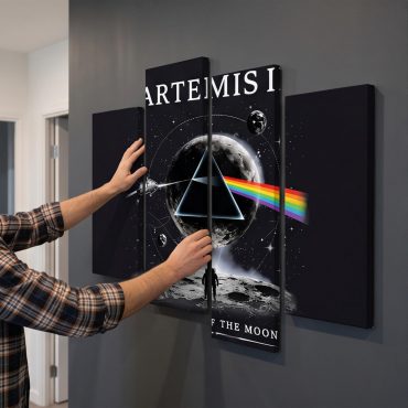 Pink Floyd Canvas - Artemis II Dark Side of the Moon Space Mission
