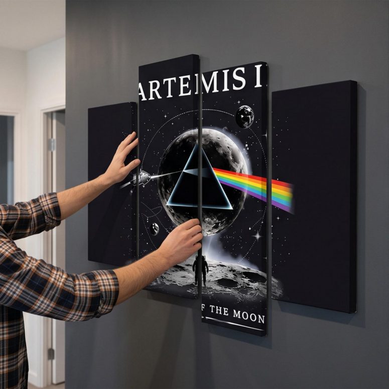 Pink Floyd Canvas - Artemis II Dark Side of the Moon Space Mission Pink Floyd Canvas - Artemis II Dark Side of the Moon Space Mission