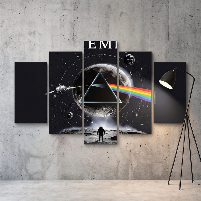 Pink Floyd Canvas - Artemis II Dark Side of the Moon Space Mission Pink Floyd Canvas - Artemis II Dark Side of the Moon Space Mission