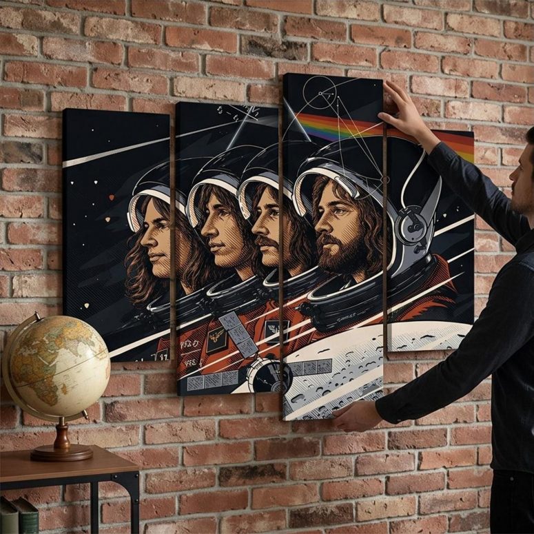 Pink Floyd Canvas - Artemis II See You On The Dark Side Of The Moon
