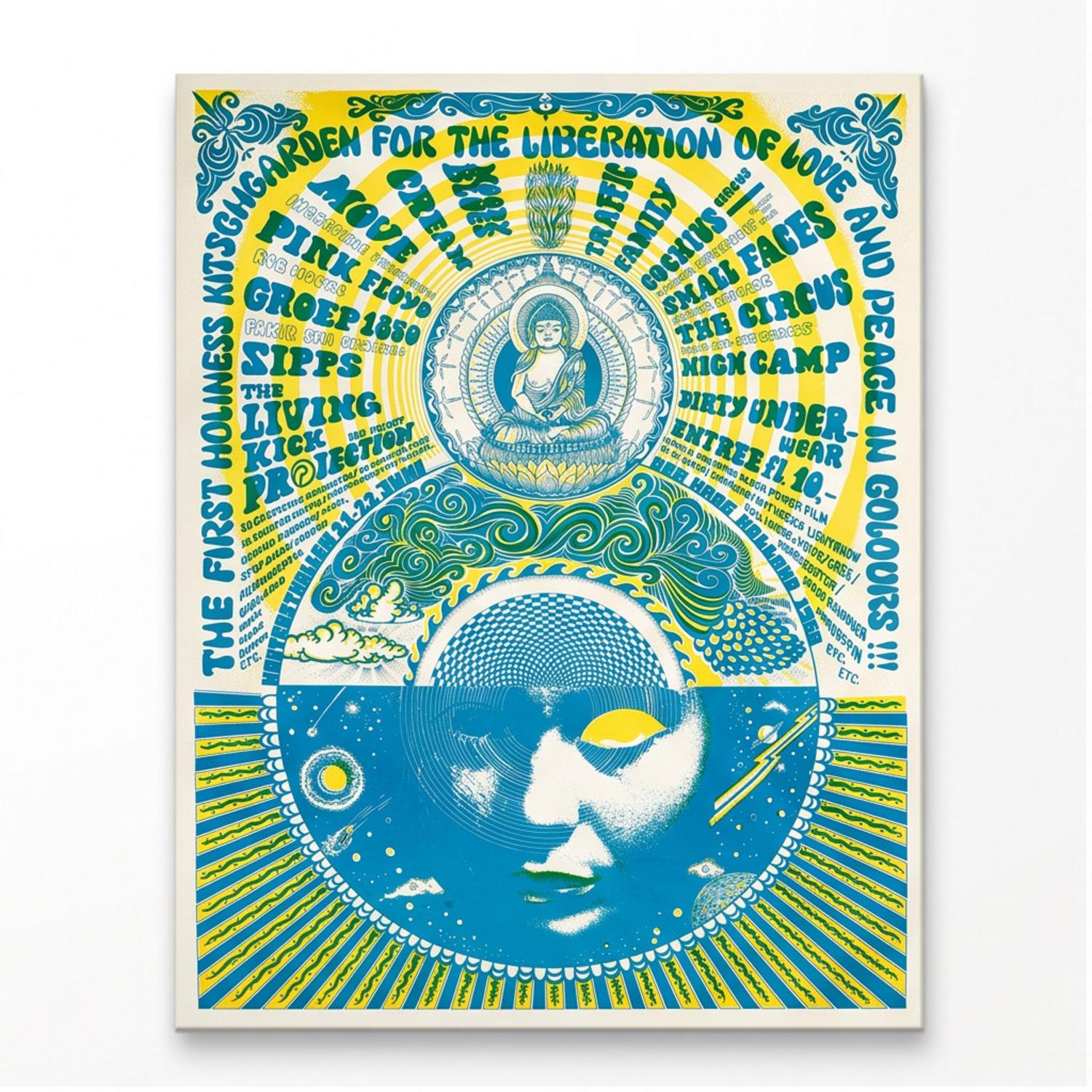 Pink Floyd Canvas - Den Haag Netherlands 1968 Concert Pink Floyd Canvas - Den Haag Netherlands 1968 Concert