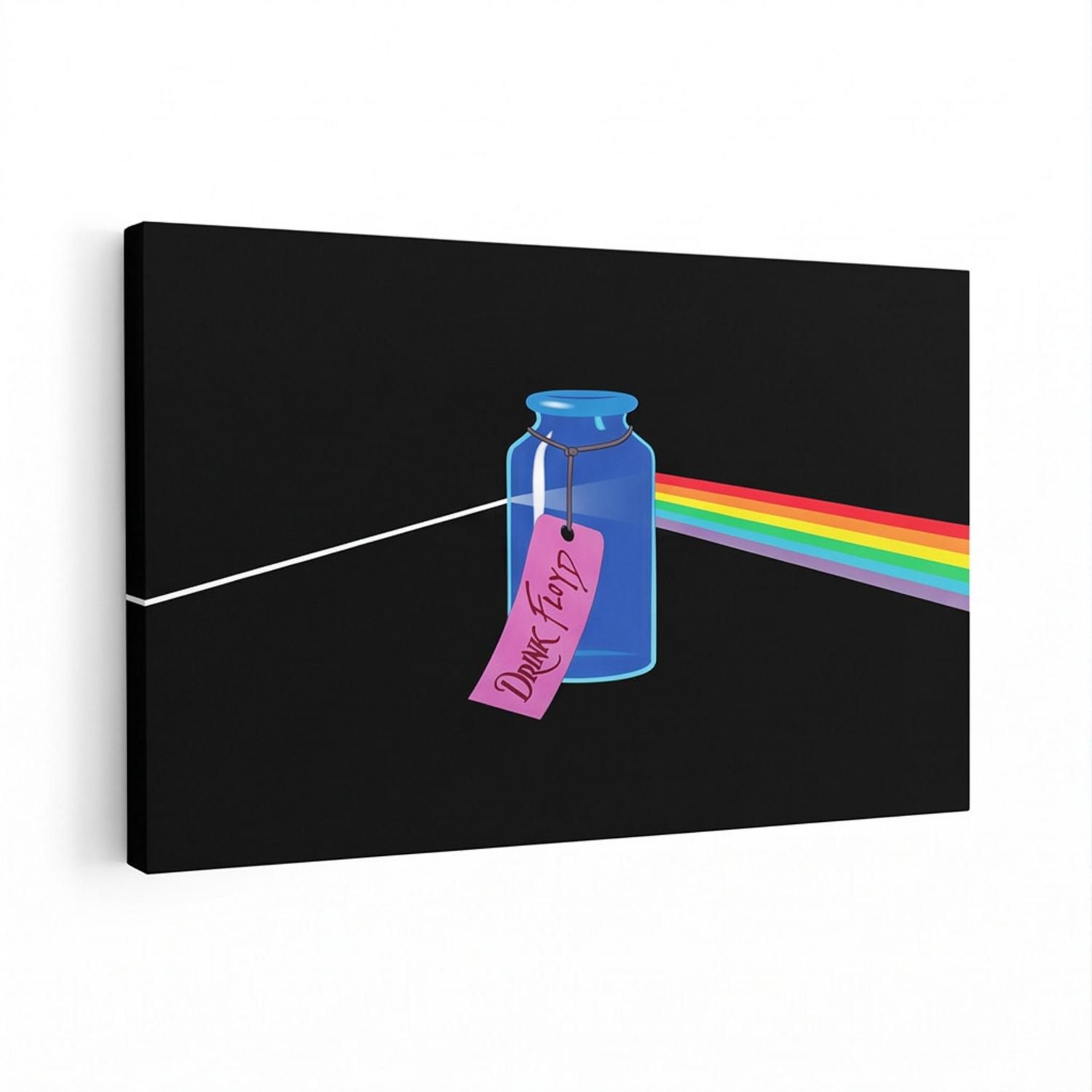 Pink Floyd Canvas - Drink Floyd Alice in Wonderland Meets TDSOTM Pink Floyd Canvas - Drink Floyd Alice in Wonderland Meets TDSOTM