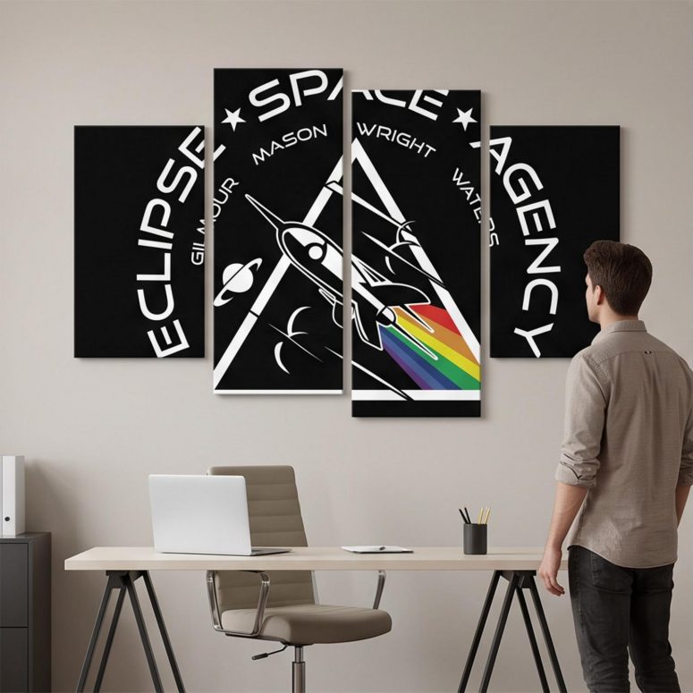 Pink Floyd Canvas - Eclipse Space Agency Exploration of TDSOTM Mission Control London Pink Floyd Canvas - Eclipse Space Agency Exploration of TDSOTM Mission Control London