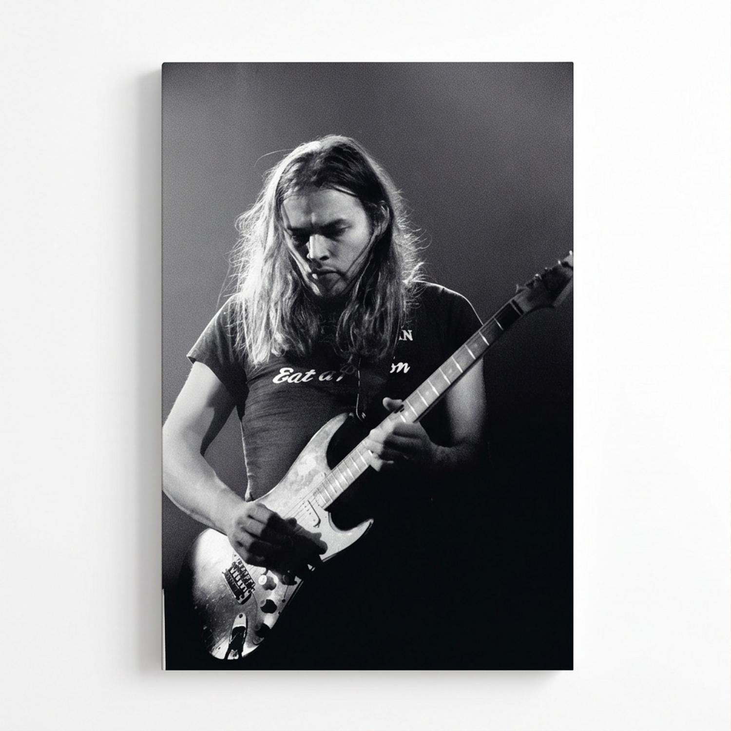 Pink Floyd Canvas - Gilmour at Earls Court with the Black Strat 1973 Pink Floyd Canvas - Gilmour at Earls Court with the Black Strat 1973