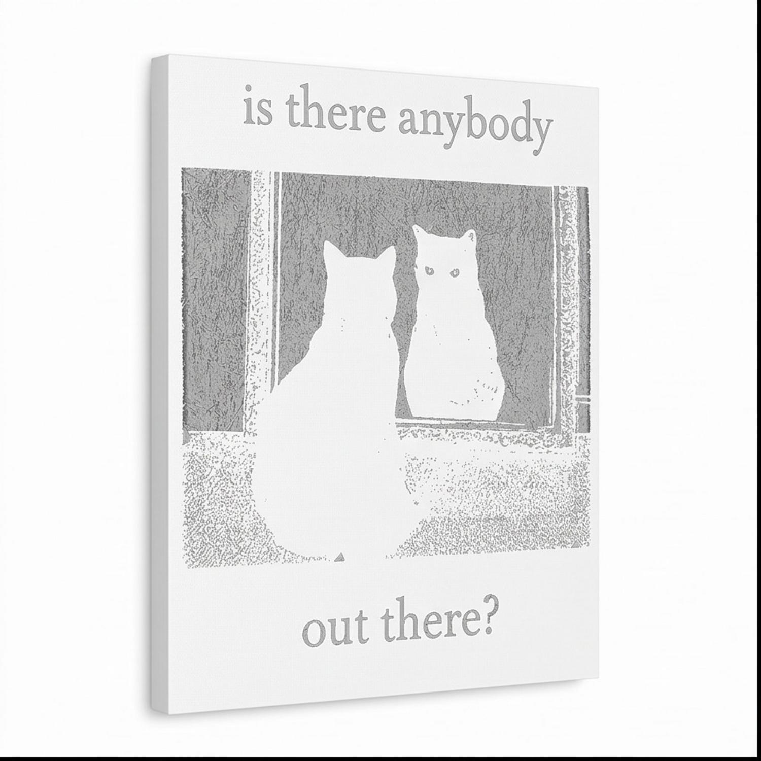 Pink Floyd Canvas - Is There Any Body Out There Funny Witchy Cat Pink Floyd Canvas - Is There Any Body Out There Funny Witchy Cat